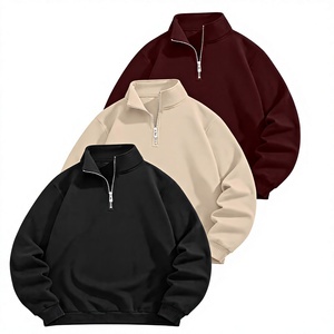 Sweat-shirt à col côtelé demi-zip pour homme du fabricant, taille XS, avec logo brodé, pull décontracté en maille - Product Image 1