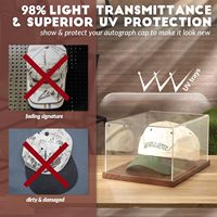 Vitrine personnalisée pour casquettes, présentoir transparent en acrylique pour casquettes de baseball, protection UV, vitrine transparente pour casquettes signées