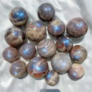 Wholesale natural high quality blue moonstone spheres for home decoration