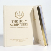 Carnet de notes biblique personnalisé à couverture rigide A5, carnet de notes chrétien avec versets bibliques et estampage doré, journal de réflexion pour l'étude des Écritures