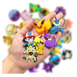 Breloque de chaussure 2025 en PVC de haute qualité, personnalisée, avec décorations anime et dessins animés populaires, vente en gros, breloque croc <span class=keywords><strong>Pokémon</strong></span> Crocley - Product Image 1