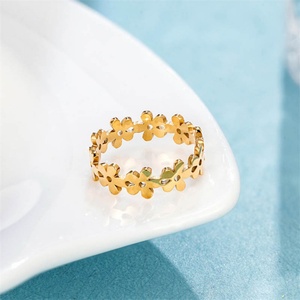 Simple Fashion Anniversary Gift Geometric Flower Link <b>Finger</b> <b>Rings</b> for Women - Product Image 2