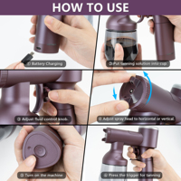 Pistolet de bronzage professionnel sans fil HVLP breveté alimenté par batterie bricolage Machine de bronzage sans soleil HIKOSKY DU-TAN12 certifié CE 2 ans