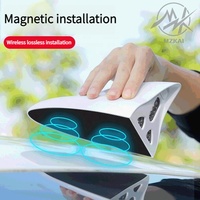 Autres accessoires extérieurs pour voiture, lumière d'avertissement d'urgence à LED, antenne magnétique solaire en forme d'aileron de requin en ABS pour voiture