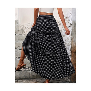 <b>Women's</b> Plus Size Ruffled Viscose <b>Skirt</b> 100 Cm Length <b>Maxi</b> <b>Skirt</b> For <b>Women</b> - Product Image 4