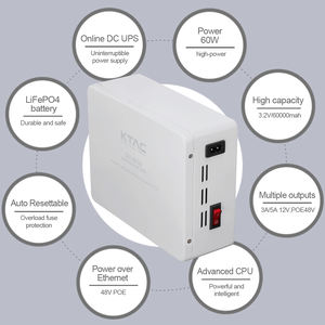 Mini onduleur d'alimentation <span class=keywords><strong>PEO</strong></span> 48V Sortie DC 12V avec 60000mAh LiFePO4 Mini onduleur portable DC pour routeur Wi-Fi Caméra CCTV - Product Image 6