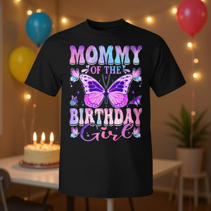 T-shirt papillon pour maman de la fête des filles, vêtements assortis pour la fête en famille - Product Image 3