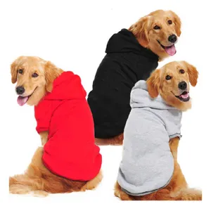 Venta al por mayor de ropa personalizada multicolor cómodo polar perros ropa para mascotas Sudadera con capucha en blanco para perros