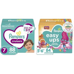 Pampers Easy Ups, Calzones de Entrenamiento Multicolor, Talla 5T-6T, 84 Unidades, Diseño Trolls, para el Aprendizaje del Uso del Baño - Product Image 1