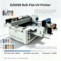 Nouvelle imprimante UV DZ 6050 2026, imprimante DTF A1 6090 avec tête XP600 CMYK Blanc 1200 Dpi pour acrylique, métal, verre, coque de téléphone, bois – Imprimante UV à plat