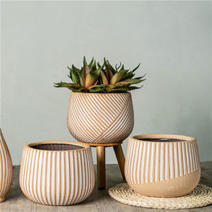 Style minimaliste intérieur extérieur jardin décoratif jardinières en céramique fleur succulente Pots <span class=keywords><strong>pour</strong></span> sol décoratif - Product Image 2