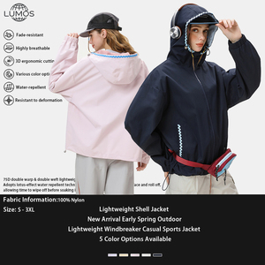 Chaqueta Casual con Capucha para <span class=keywords><strong>Mujer</strong></span>, Primavera/Otoño, con Cierre <span class=keywords><strong>de</strong></span> Cremallera, Diseño Popular para Deportes al Aire Libre, Estilo Delgado, Logotipo Personalizado Disponible - Product Image 1