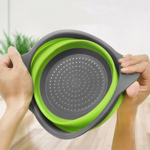 उच्च गुणवत्ता वाले बड़े ढहने वाले सिलिकॉन कोलैंडर रसोई नाली टोकरी फल और घरेलू उपयोग के लिए वनस्पति फ़िल्टर टोकरी - Product Image 6
