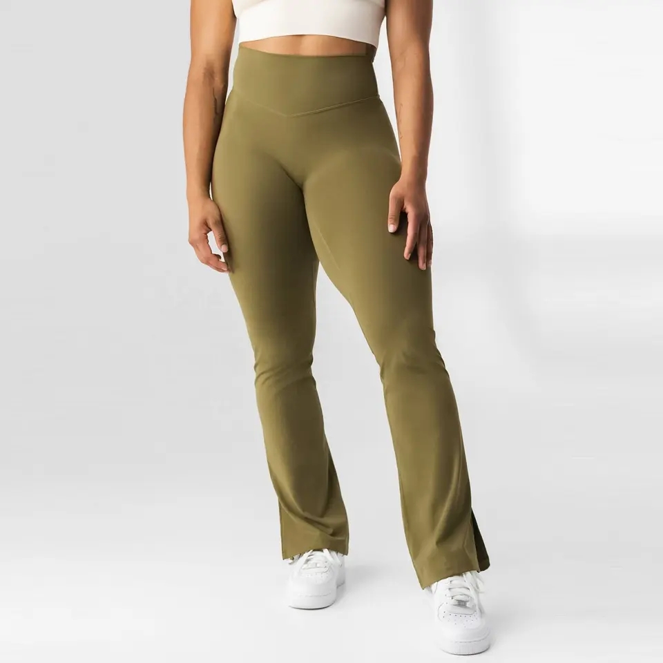 Custom High Waist Push Up Workout Leggings Fitness Yoga Wear Tights Gym Leggings Plus Size Women's Flare Leggings