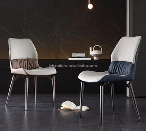 Sillas de Comedor Modernas de Lujo, Ajustables y Extensibles, de Cuero Ecológico de Color Personalizado, Respaldo Acolchado con Diseño de Parches Plisados - Product Image 5
