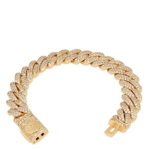 Pulsera Cubana Ajustable de Plata con Detalles de Diamantes Moissanite de Corte Redondo, Joyería Unisex de Lujo Audaz Estilo Hip Hop - Product Image 2