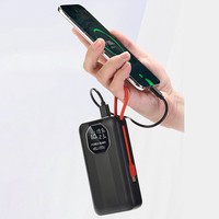 Station d'alimentation pour ordinateur portable avec écran numérique LED, charge rapide 45w, batterie externe 20000mah avec câble type-c et iphone