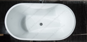 Baño chino de 1300mm, Gemy, pequeño, individual, blanco, de resina acrílica, Oval, bañera - Product Image 4