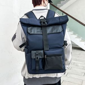 High Quality 17 Inch Custom Simple Waterproof Teenager <b>Roll</b> <b>Top</b> Outdoor School Bags Business Travel <b>Laptop</b> <b>Backpack</b> for Men - Product Image 6