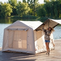 Grande tente gonflable de luxe, imperméable, durable et hermétique, en tissu Oxford PVC et nylon, pour les voyages et le camping en famille en plein air
