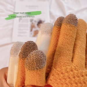 ENJOYSUNNY Kadın Kışlık Bisiklet Sürüşü Tam Parmaklı Nefes Alabilen Dokunmatik Ekranlı İğne Tespitli Pamuk/Spandeks Eldivenler Sevimli Öğrenci Düz Renk - Product Image 3