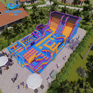 Parc à thème gonflable commercial, parcours d'obstacles gonflable extérieur, château gonflable pour enfants, toboggans, grande aire de jeux gonflable - Product Image 5
