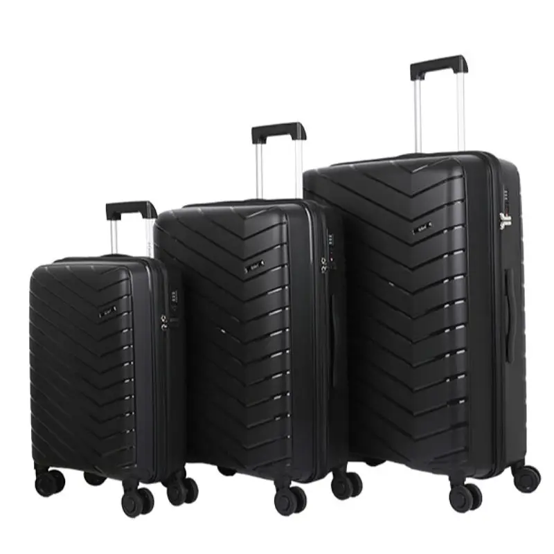 Hand Travel Koffer Suitcase Luggage Sets Expandable Designed 3pcs Luxury Black Unisex Style Spinner Lock Color Material Gender