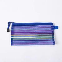 Stockage de papeterie scolaire sac à fermeture éclair en maille colorée étui à crayons transparent sac de rangement sac à documents étui à crayons étudiant