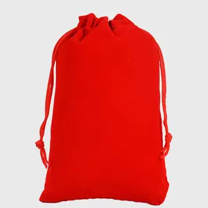 Thickened Velvet Cloth Bag Jewelry and Accessories Bag Mobile Power Supply Velvet Cloth Bag Drawstring Gift Pouch for Storage