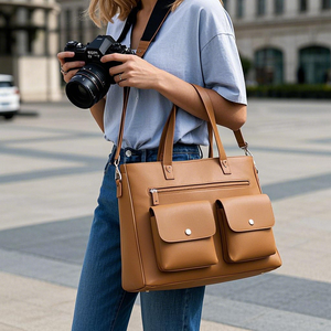 Nhà Sản Xuất Tùy Chỉnh Bền Sợi Nhỏ Da Dslr Phụ Nữ Túi Xách Nhiều Túi Thiết Kế Phụ Nữ Ăn Chay Da Máy Ảnh Tote Túi - Product Image 3