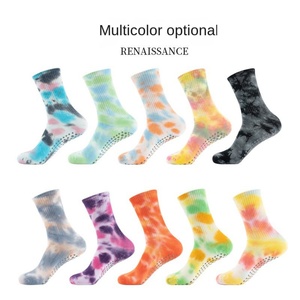 Custom Thin Tie Dyed Silicone Slip Resistant Tube Sports Socks in Summer Indoor Ladies' Fitness <b>Dancing</b> and Pilates Yoga Socks - Product Image 4