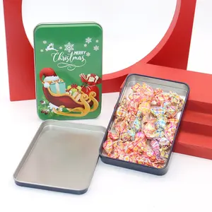 Embalagem de lata para doces, embalagem de natal, caixa de estanho decorativa nested papai noel, doces, chocolate, biscoito, presente, recipientes de lata