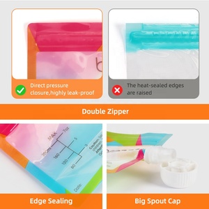 BPA Free Custom stampate buste ricaricabili per beccuccio per bambini biologici fatti in casa cibo per bambini con cerniera riutilizzabile - Product Image 5