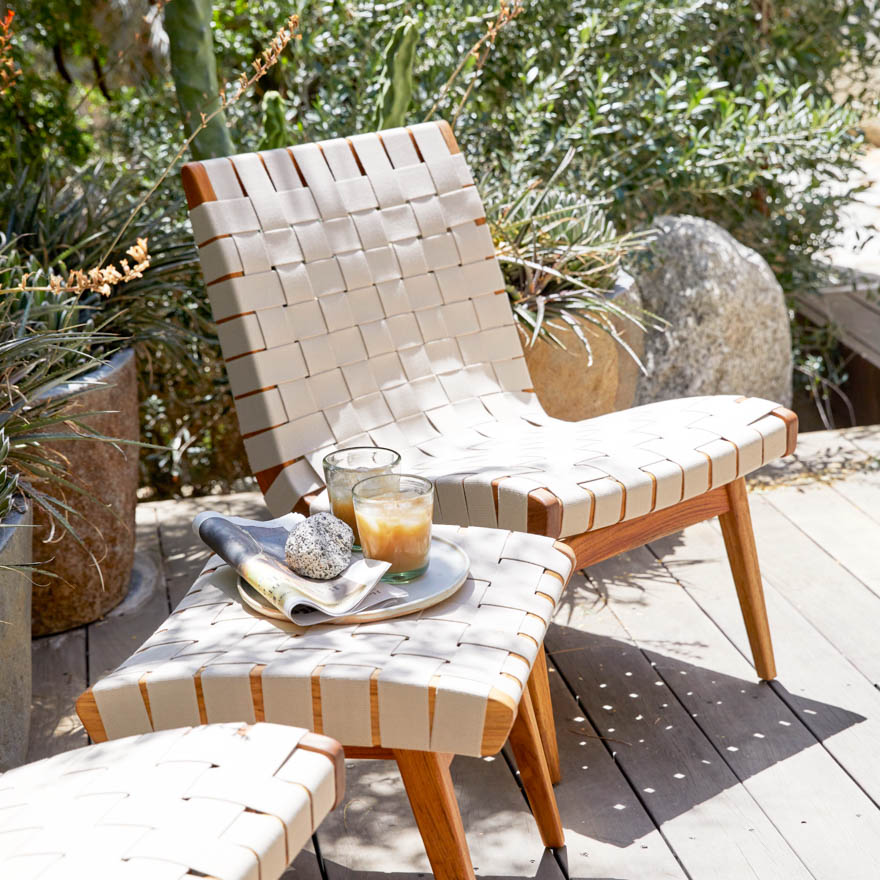 New design wood chair sets rope Outdoor Ottoman Furniture