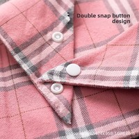 Bavoir triangulaire en coton pour bébé, style foulard, avec boutons-pression, double couche, motif à carreaux, absorption d'eau, toutes saisons, nouveau-né