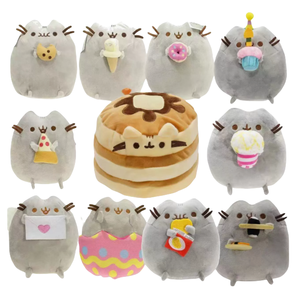 Peluche chat gris mignon et gourmand, en forme de sandwich, gâteau, crème glacée, beignet, pizza, burger - Product Image 1