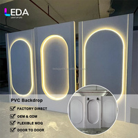 LEDA Arche carrée en acrylique professionnelle, moderne, personnalisable, noire, nouvelle arrivée, pour panneau de bienvenue de mariage et mur de fond photo LED