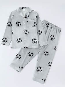 Nouveaux pyjamas en satin de style européen et américain pour garçons et <span class=keywords><strong>filles</strong></span>, imprimés, à manches longues, vêtements de maison, ensemble <span class=keywords><strong>deux</strong></span> pièces - Product Image 5