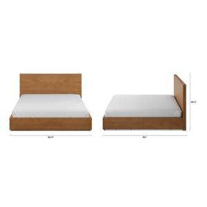 <span class=keywords><strong>Lit</strong></span> plateforme avec rangement en bois de style scandinave, taille king, avec 4 tiroirs à fermeture douce, vente en gros - Product Image 4