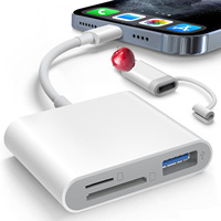 Adaptador Multifunción Tipo C Compatible con Tarjetas SD, TF y USB, Compatible con iPhone, Teléfonos Android, Cámaras, Computadoras, Lector de Tarjetas