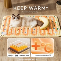 Couverture électrique pour animaux de compagnie en tissu Oxford, imprimé animalier, coussin chauffant et tapis, lit rectangulaire pour animaux de compagnie pour l'hiver, pour chats