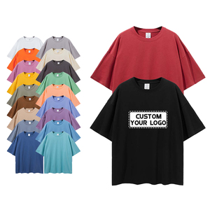 T-Shirt Oversize Homme Vierge, Logo Personnalisé en Sérigraphie Gonflante, Grande <span class=keywords><strong>Taille</strong></span>, 100% Coton, Manches Courtes Unisexe, pour Hommes et Femmes - Product Image 2