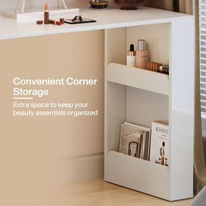 Tribesigns Grande coiffeuse d'angle blanche, <span class=keywords><strong>commode</strong></span> triple, bureau extensible avec meuble réversible - Product Image 4