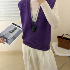 Gilet coréen personnalisé pour femmes, col en V, tricoté, <span class=keywords><strong>pull</strong></span> torsadé à câble, <span class=keywords><strong>pull</strong></span> sans manches, gilet, haut en laine pour l'automne et l'hiver - Product Image 6