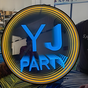 Miroir néon personnalisable, miroir abyssal, miroir Lasagna, miroir à effet infini, carrelage de sol LED, mur de fond suspendu lumineux, mot lumineux - Product Image 3