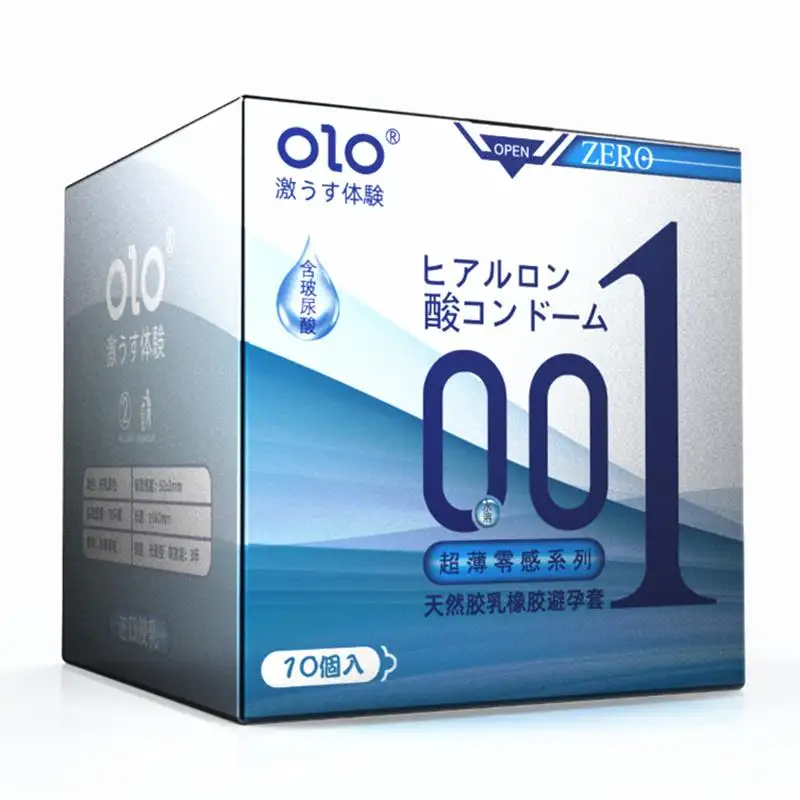 OLOセックス装飾コンドーム001メンズ超薄型ヒアルロン酸天然ラテックスコンドーム