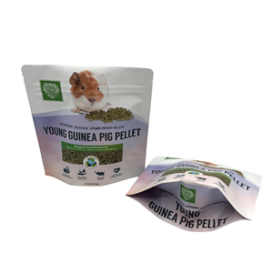 Sachet refermable souple mat personnalisé avec fermeture éclair pour l'emballage de granulés d'aliments pour jeunes cochons d'Inde - Product Image 4