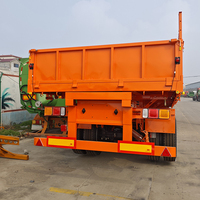 Semi-remorque benne basculante robuste de 60 mètres cubes à 3 essieux, benne hydraulique arrière pour tracteur, pour le basculement et le transport