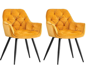 Chaises de salle à manger en tissu velours rembourrées avec accoudoirs, design moderne, confortables, pour café, hôtel - Product Image 2