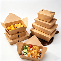 Emballage jetable pour la restauration rapide : Boîte à emporter en papier kraft pour poulet frit, sushis, burgers, avec impression personnalisée pour restaurant